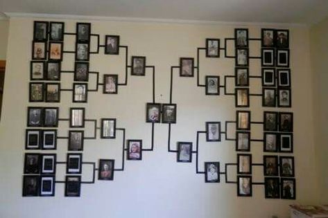 Family Tree Photo Wall, Genealogy Crafts, My Family Tree, Family Tree With Pictures, Family Tree Wall Art, Family Tree Designs, Family Tree Photo, Family Tree Art, Family Tree Project