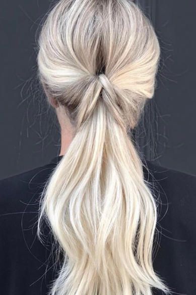 Inside-Out Ponytail Diy Low Ponytail Hairstyles, Inside Out Hair Hairstyles, Quick Cute Ponytails, No Headache Ponytail, Adult Ponytail Hairstyles, Windy Day Hairstyles Long Hair, Stylish Ponytail Easy Hairstyles, Cute Low Ponytails, Fun Ponytail Hairstyles