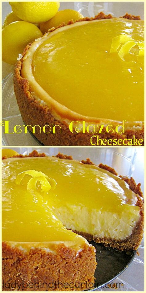 Lemon Glazed Cheesecake Different Types Of Cheesecake, Glazed Cheesecake, Savory Cakes, Cake Lemon, Lemon Dessert Recipes, Cheesecake Desserts, Sugar Substitute, Lemon Cheesecake, Lemon Desserts