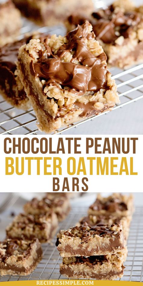 Oatmeal Chocolate Chip Pecan Cookie Bars, Peanut Butter Chocolate Chip Oatmeal Bar, Peanut Butter Oatmeal Squares, Easy Peanut Butter Oatmeal Bars, Peanut Oatmeal Bars, Healthy Chocolate Chip Oatmeal Bars, Peanut Butter Chocolate Oat Bars, Peanut Butter Oatmeal Breakfast Bars, Baked Peanut Butter Oatmeal Bars