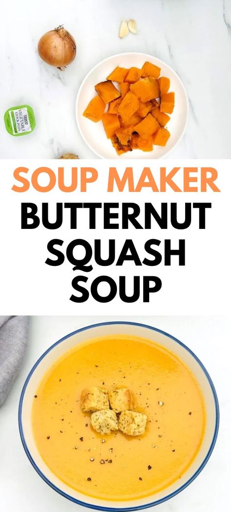 Butternut Squash Soup is one of my favourites. The power of the soup maker blends it up into a deliciously smooth soup seasoned with all your favourite flavours. Check out how easy it is to make this tasty soup in your soup maker. Butternut Squash Vegan, Curried Butternut Squash Soup, Coconut Milk Soup, Butternut Squash Recipes Soup, Squash Soup Recipe, Roasted Butternut Squash Soup, Pureed Soup, Vegan Soup Recipes, Butternut Squash Soup