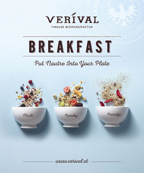 VERIVAL | tyrolean organic food — Michal Suday Design Group Balanced Recipes, Organic Food Logo, Food Logo Design Inspiration, Dessert Containers, Tyrol Austria, Advertising Ideas, Supermarket Shelves, Breakfast Lovers, Drink Photography