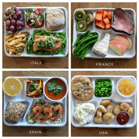 School lunches... And then there's America Healthy School Lunches, American Lunch Ideas, American School Lunch, French School Lunch, French Diet, School Dinners, Dinner Tray, Healthy Recepies, Kids Lunches