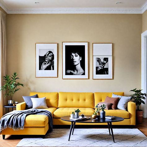 15 Yellow Couch Living Room Ideas To Steal Right Now Yellow Sofas Living Room Ideas, Yellow Sectional Sofa Living Room, Living Room With Yellow Couch, Yellow Couch Aesthetic, Yellow Couch Decor, Mustard Sofa Living Room Ideas, Yellow Sofa Living Room Ideas, Yellow Couch Living Room, Yellow Sofa Living Room