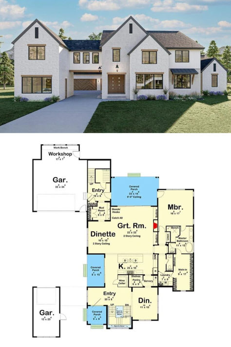 5-Bedroom French Country Home House Plan with Open Living Space and Separate Apartment Above Garage 4500 Sq Ft House Plans One Story, 5000 Sq Ft House Plans Modern, 3800 Sq Ft House Plans, 4500 Sq Ft House Plans, 3000 Sq Ft House Plans, 5 Bedroom House Floor Plan, 4000 Sq Ft House Plans, Apartment Above Garage, Traditional Modern Home