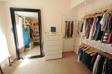 Bedroom To Closet, Bedroom To Closet Conversion, Stolmen Ikea, Bedroom Turned Closet, Closet Conversion, Closet Organization Bins, Guest Room Furniture, Dressing Room Closet, Extra Bedroom