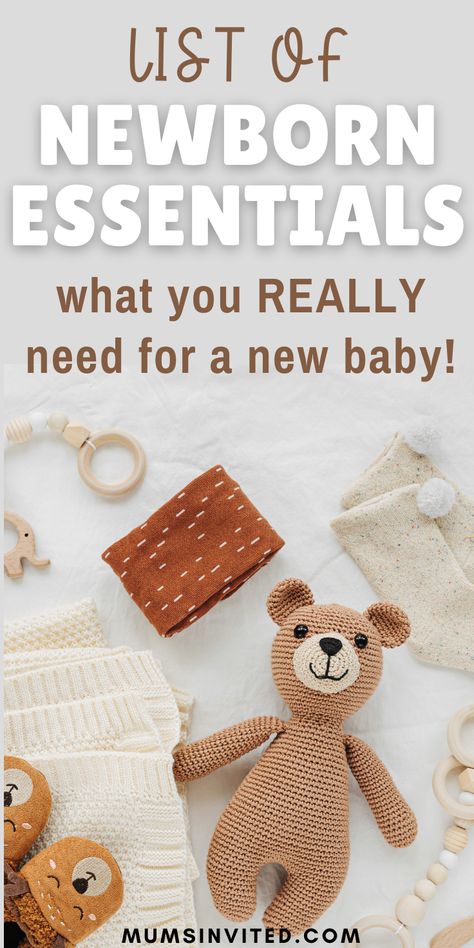 What do you really need for a newborn baby? Here, you'll find the basic essentials every new baby needs. This minimalist list is filled with baby stuff to add to your baby registry. new mom newborn essentials list. newborn essentials checklist. baby shopping list newborn. first baby must haves. newborn checklist. best baby products. new baby checklist. first time mom must haves. newborn checklists. newborn needs list. baby on a budget. First Time Mom Shopping List, Newborn Supplies List, Essential Newborn Items, Nursery List Newborns, Things Baby Needs Newborns, Infant Essentials List, First Time Baby Checklist, Stuff For Newborns, Baby Checklist Newborn Essentials