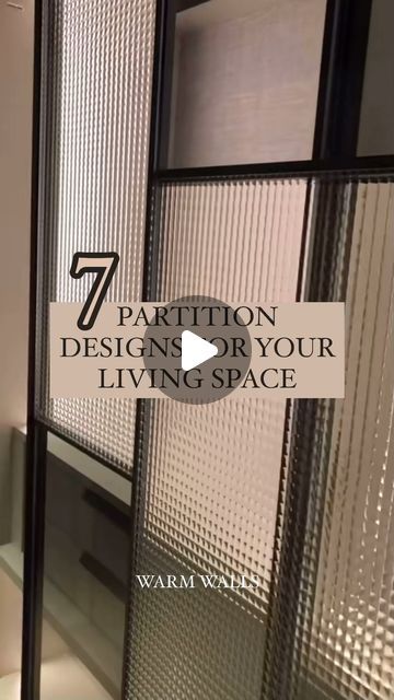 Warm Walls By Priyal on Instagram: "Transform your space with these partition designs.  Follow for more Save for later ✔️  [Interior, Partition, Trending, styling, living, living room, lifestyle, house, home, renovation, luxury, details, tips, viral, reels, photo ]   #interiör #partition #home #detailsmatter #house #homesweethome #decorideas #homerenovation #luxuryhome #life #photography #detailing #transformation #thursday #2024 #february #viral #viralreels #instagram #instalike #instamood #jaipur #warmwalls" Kitchen And Hall Partition Design, Latest Partition Designs For Living Room, Interior Glass Walls In House, Foyer Partition Ideas, Luxury Partition Design, Glass Wall Partition Design, Wall Partition Design Modern, Modern Partition Design Living Rooms, Hall Partition Living Rooms