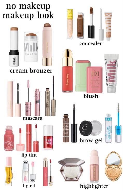 Good Makeup To Buy, Simple Makeup Needs, Makeup At Sephora, Natural Makeup Look Products, 6 Grade Makeup, Makeup This Or That, Good Highlighters For Makeup, Back To School Makeup Products, Makeup Needs List