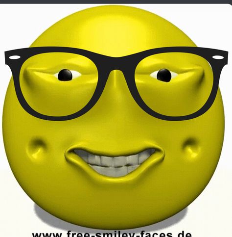 Glasses Reaction Pic, German Emoticons, German Emojis, Nerd With Glasses, Chris Core, Silly Emojis, Free Smiley Faces, Free Smiley, Glasses Meme