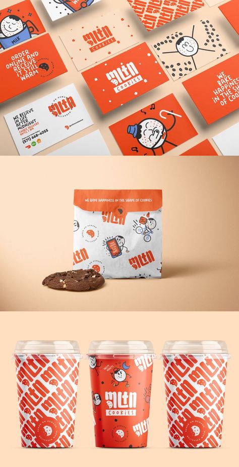 Brand Character Illustration, Character Branding Design, Cookies Branding Design, Happy Branding Design, Branding Food Design, Cookie Character Design, Brand Illustration Style, Fun Food Branding, Playful Packaging Design