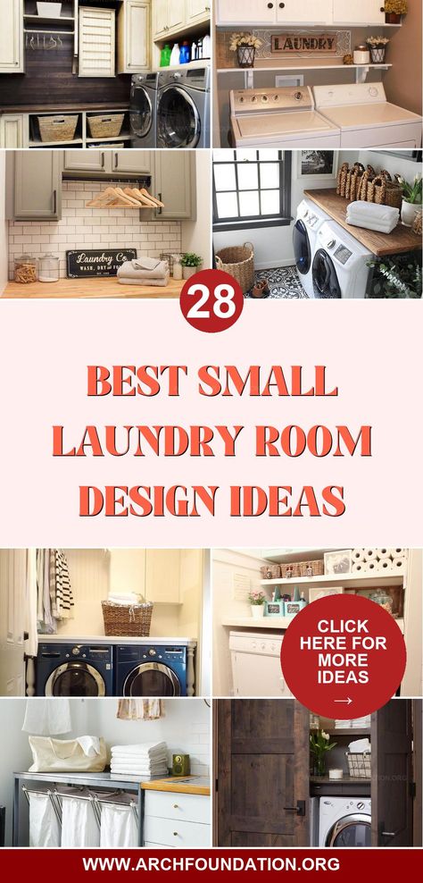 28 Beautiful, Space-Saving Ideas for Your Small Laundry Room Small Laundry Room Ideas Modern, Ideas For A Small Laundry Room, 8 X 9 Laundry Room Layout, Laundry Room For Short People, Laundry Room Window Ideas, Small Farmhouse Laundry Room Ideas, Laundry Room Butcher Block Countertop, Pretty Laundry Room Ideas, Laundry Ideas For Small Spaces