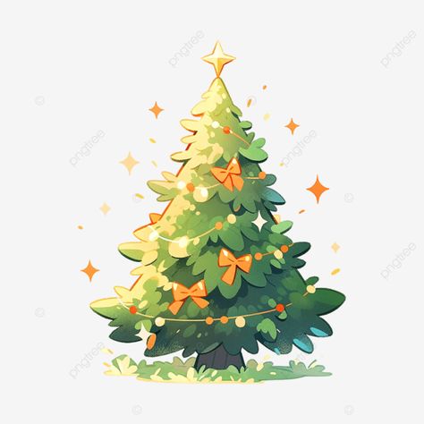 christmas tree green cartoon illustration christmas tree christmas star png Christmas Tree Reference Drawing, Cute Christmas Tree Illustration, Christmas Trees Illustration, Christmas Tree Digital Art, Tree Christmas Drawing, Draw Christmas Ideas, Christmas Tree Illustration Vector, Christmas Tree Reference, Christmas Illustration Cute