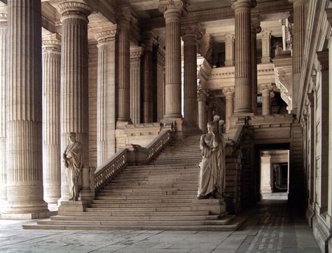 Law Court, Brussels Belgium, Classical Architecture, Grand Staircase, Neoclassical, Ancient Greece, Art And Architecture, Brussels, Belgium