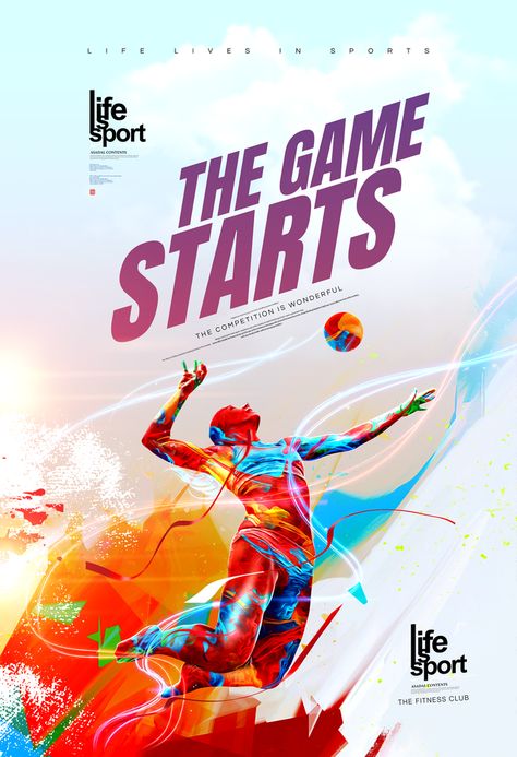 Poster Design Sport Event, Creative Banners Ideas, Sports Ad Design, Poster Ideas For Volleyball, Sports Competition Poster, Dynamic Poster Design, Sport Tournament Poster, Sports Fest Poster, Sport Event Poster Design