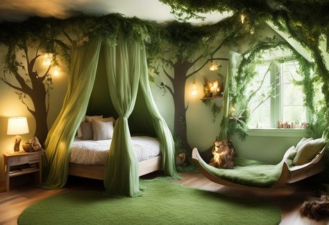 Forest Airbnb, Peter Pan Bedroom, Bedroom Adult, Fairytale Bedroom, Forest Room, Airbnb Ideas, Fairytale Forest, Adult Bedroom, Fantasy Forest