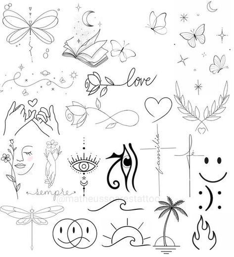 Flash Tattoo Sleeve, Flash Art Tattoos, Small Girly Tattoos, Small Pretty Tattoos, Simple Tattoo Designs, Flash Tattoo Designs, Small Hand Tattoos, Tattoo Design Book, Tattoo Feminina