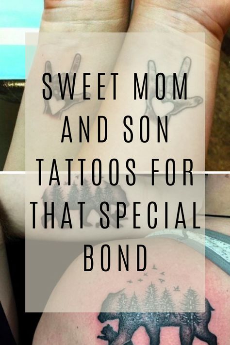 Sweet Mom and Son Tattoos for that Special Bond - Tattoo Glee Tattoos With The Word Love, Mothers Love For Her Son Tattoo, His And Her Matching Tattoos, Small I Love You Tattoo, Love You Mom Tattoo, Matching Son And Mom Tattoos, Hug Tattoo Ideas, Mom And Kids Matching Tattoos, Small Mother Son Tattoo Ideas