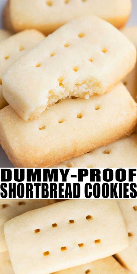 Holiday Baking Cookies, Best Shortbread Cookie Recipe, Easy Shortbread Cookie Recipe, Easy Shortbread, Best Shortbread Cookies, Telur Rebus, Resepi Biskut, Cookie Recipes Homemade, Shortbread Cookie Recipe