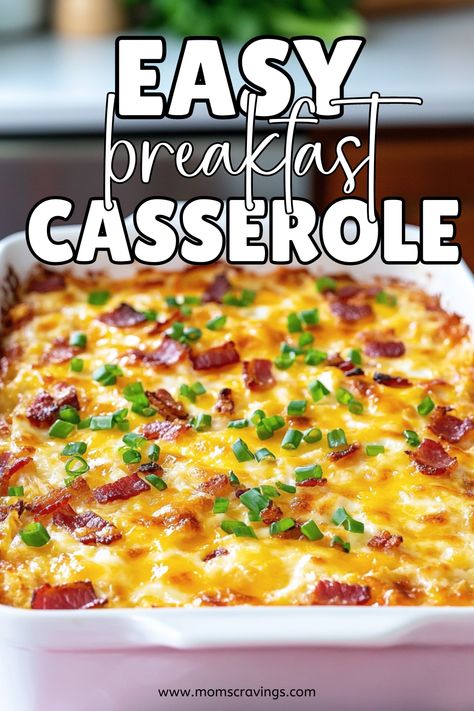 Breakfast Casserole w/ Bacon & Hash Browns (So Delicious!) Make Ahead Breakfast Casserole Bacon, Breakfast Make Ahead Casserole, Sausage Bacon Egg Casserole, Breakfast Casserole Make Ahead, Breakfast Casseroles Make Ahead, Easy Breakfast Casserole With Bacon, Egg Hash Brown Casserole, Quick Breakfast Casserole, Breakfast Sausage Casserole