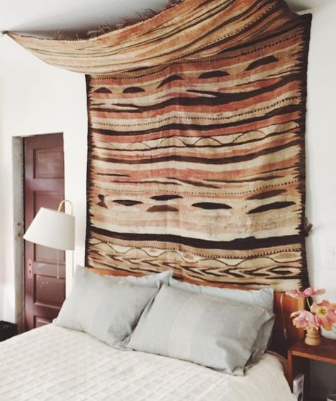 Tapestry Headboard, Headboard Alternative, Moroccan Bedroom, Modern Tapestries, Fringe Pillows, Tapestry Bedroom, Hippie Decor, Blue Decor, Urban Jungle