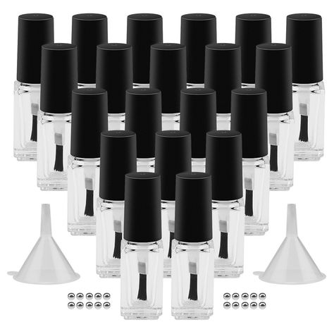 GTHER 20PCS 5ML Small Empty Nail Polish Glass Bottles with Brush Cap & Funnel &... Storing Nail Polish, Empty Nail Polish Bottles, Liquid Nails, Nail Polish Bottles, Cosmetic Containers, Refillable Bottles, Empty Bottles, Cuticle Oil, Bottle Accessories