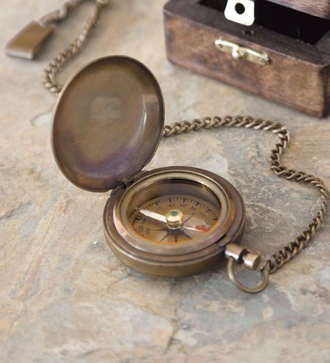 Steampunk Aviator, Compass Vintage, Vintage Gadgets, Rustic Wooden Box, Gifts For History Buffs, Weather Instruments, Compass Design, Unique Gifts For Him, Unique Ornament