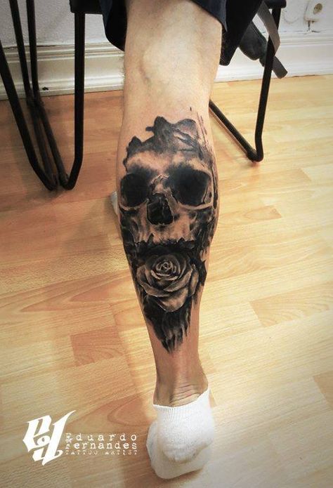 Neck Tattoos, Tattoo Fairy, Calf Tattoo Men, Harley Tattoos, Skull Rose Tattoos, Skull Hand Tattoo, Skull Sleeve, Skull Sleeve Tattoos, Biker Tattoos