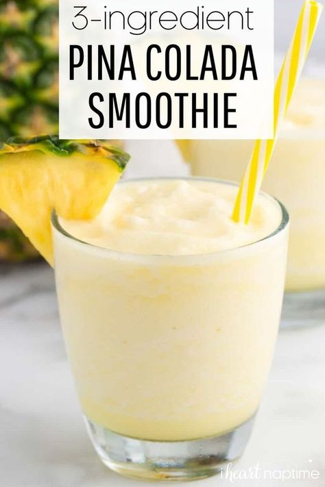 Healthy Smoothies With Pineapple, Pineapple And Coconut Smoothie, Pinnacle Smoothie, Smoothie Recipes Pina Colada, Pineapple Coconut Milk Smoothie, Smoothie With Vanilla Ice Cream, How To Make A Pineapple Smoothie, Pina Colada Smoothie Non Alcoholic, Smoothies With Pineapple Juice