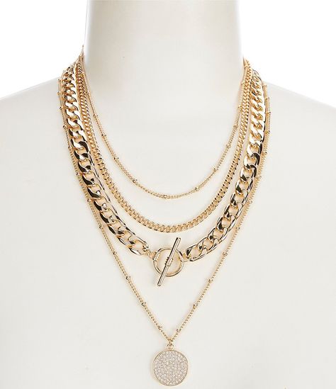 Layered necklaces gold