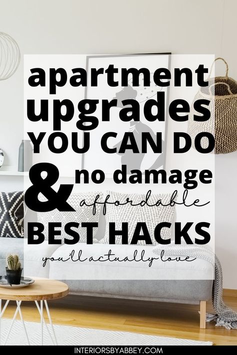 Diy Home Decor Apartment Friendly, No Damage Apartment Decor, Boring Apartment Makeover, House Decorating Ideas On A Budget, Apartment Improvement Ideas, Diy Bathroom Renter Friendly, Dated Apartment Decorating, Home Decor Ideas Rental Friendly, Rental Friendly Hacks