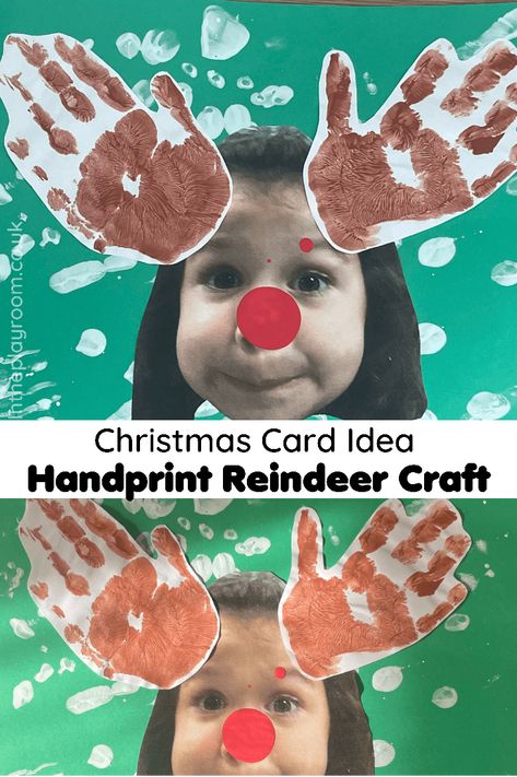 Reighndeer Crafts For Kids, Rudolph Handprint Crafts For Kids, Rudolph Handprint Ornament, Pre K Reindeer Crafts, Christmas Crafts For Kids To Make Gifts, Christmas Craft For Daycare, Reindeer Hand Print Craft, Toddler Christmas Craft Ideas For Parents, Christmas Crafts Nursery