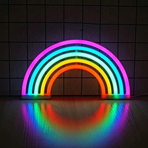 Disco Wedding, Rainbow Sign, Bedroom Christmas, Dorm Room Inspiration, Christmas Festival, Rainbow Light, Rainbow Aesthetic, Rainbow Decorations, Neon Rainbow