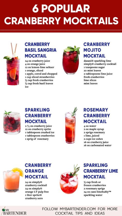 Basil Sangria, Cranberry Mocktail, Cranberry Drinks, Mocktail Drinks, Alcohol Free Drinks, Drink Recipes Nonalcoholic, Refreshing Drinks Recipes, Fancy Drinks, Healthy Drinks Recipes