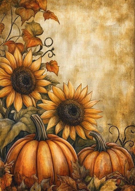 Vibrant Fall Harvest Sunflower and Pumpkin Canvas Print | Custom Digital Artwork | Autumn Home Decor | Mandy Disher Inspired Design by CustomCanvasCurators 🍂 Embracing the beauty of autumn with the stunning artwork titled 'Fall Harvest'! 🎨 Capturing the essence of the season with sunflowers and pumpkins, this piece by Mandy Disher is a delightful celebration of harvest time. 🌻🎃 The rich colors and intricate details invite you to savor the flavors of fall and embrace the simple pleasures fou... Fall Scenes With Pumpkins, Harvest Drawing, Fall Images Autumn Beautiful, Sunflowers And Pumpkins, Pumpkin Artwork, Fall Sunflowers, Sunflower Artwork, Fall Artwork, Autumn Art Print