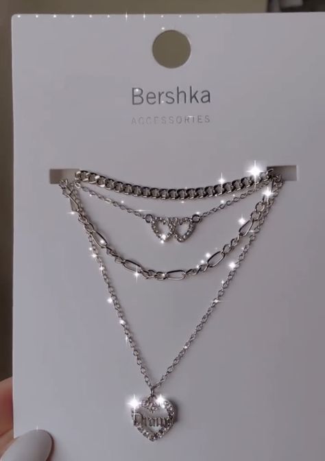 | shopping | accessories | bershka | necklace | details | aesthetic | Shopping Accessories, Details Aesthetic, Accessories Shop, Diamond Necklace, Vision Board, Necklaces, Makeup, Make Up