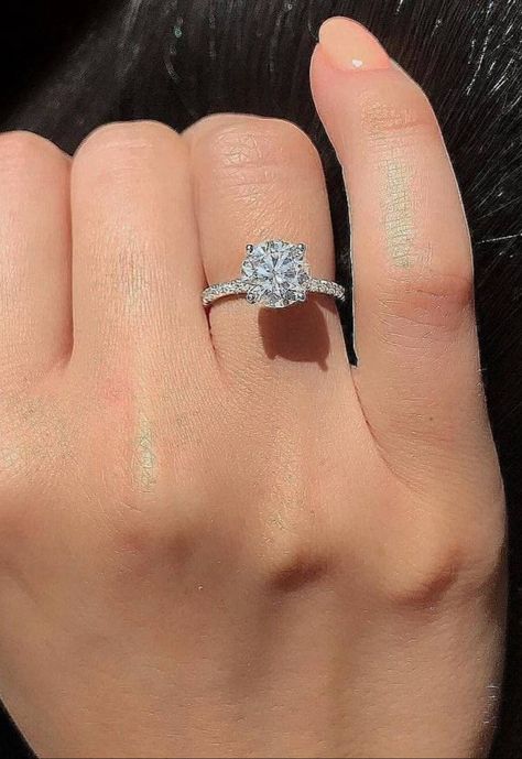 Pave Band Engagement Ring, Simple Engagement, Future Engagement Rings, Simple Engagement Rings, Pave Engagement Ring, Round Cut Engagement Rings, Dream Engagement Rings, Silver Wedding Rings, Rings For Girls