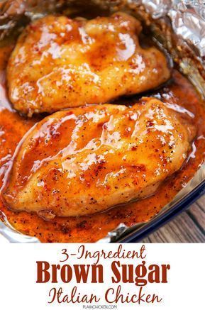 May 16, 2020 - 3-Ingredient Brown Sugar Italian Chicken - brown sugar, Italian dressing mix and chicken. Ready in under 30 minutes! Brown Sugar Italian Chicken, Chicken Recipes Easy Quick, Brown Sugar Chicken, Italian Chicken Recipes, Italian Dressing Mix, Chicken Dishes Easy, Crock Pot Recipes, Crock Pot Chicken, Low Carb Diets