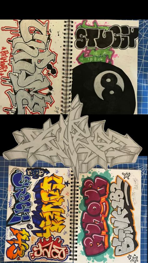 Croquis, Big Graffiti Letters, Graffiti Fill In Ideas, Grafitti Letters Design, Grafitis Ideas, Drawing Boxes, Graffiti Art Drawing, Cool Graffiti Art, Graffiti Notebook