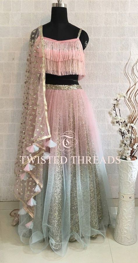 Ombre Lehenga, Net Lehenga Choli, Lehenga Choli Designs, Lehenga Choli For Women, Choli For Women, Lehnga Dress, Wedding Dresses Blush, Net Lehenga, Salwar Kamiz