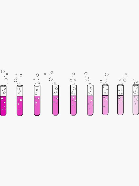 Pink Laboratory Aesthetic, Pink Chemistry Aesthetic, Pink Science Aesthetic, Pink Chemistry, Notion Images, Physics Lab, Science Clipart, Redbubble Stickers, Test Tubes