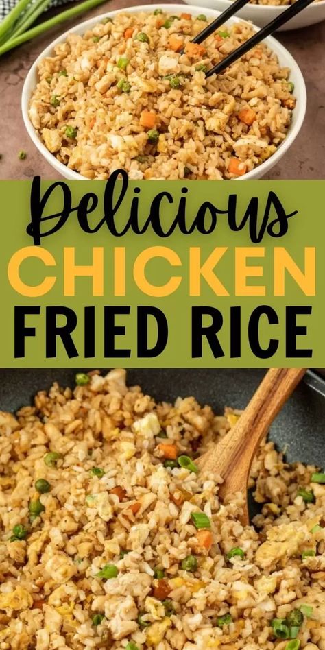 Easy Chicken Fried Rice Recipe - Chicken Fried Rice in 15 minutes Better Than Take Out Fried Rice, Best Chicken Fried Rice Recipe, Chicken Fried Rice Healthy, Easy Chicken Fried Rice Recipe, Best Fried Rice Recipe, Easy Chicken Fried Rice, Chicken Fried Rice Recipe Easy, Fried Rice Seasoning, Chicken Fried Rice Easy