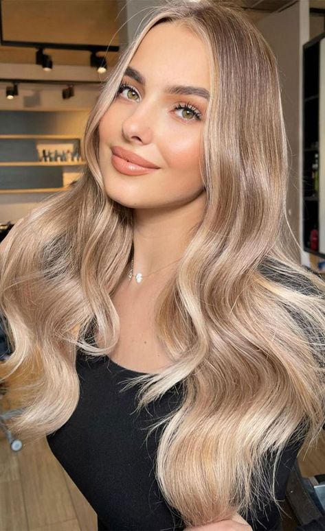 hair color, blonde hair color, blonde hair color, hair color ideas, trendy hair color, beige blonde hair Beige Blonde Balayage, Sandy Blonde Hair, Beige Blonde Hair, Perfect Blonde Hair, Beige Blond, Beige Hair, Cool Blonde Hair, Creamy Blonde, Blonde Hair Color Ideas