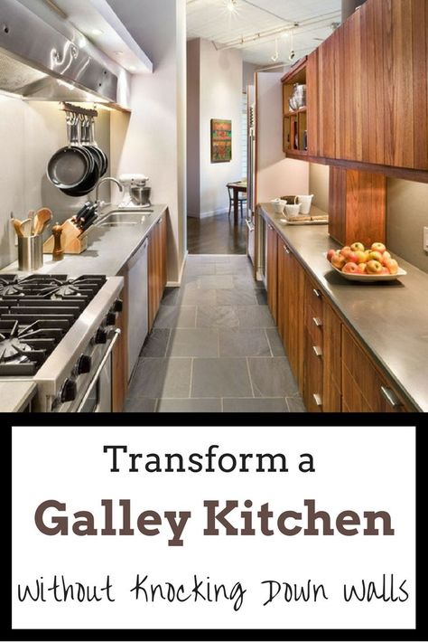 Small Galley Kitchen Remodel Layout, Kitchen Remodel Galley, Galley Kitchen Makeover, Galley Kitchen Small, Rustic Galley Kitchen, Gallery Kitchen Layout, Ikea Galley Kitchen, Small Galley Kitchen Remodel, Open Galley Kitchen