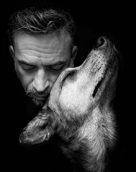 Karim on Twitter: "Revolution Of Pure Love!… " Dog Photography Poses, Pet Portraits Photography, Regard Animal, Dog Portraits Art, Dog Photoshoot, Man And Dog, Portraits From Photos, Dog Photography, 인물 사진