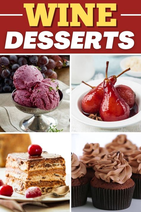 Desserts For Wine Party, Wine Infused Desserts, Dessert With Wine Pairing, Wine Night Dessert Ideas, Desserts That Pair With Wine, Desserts For Wine Tasting Party, Wine Desserts Recipes, Desserts With Wine, Wine Cheesecake