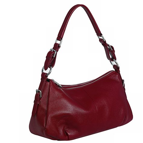 PRICES MAY VARY. [A Carry-all hobo bag]:The handbags is crafted from top-grade cowhide genuine soft leather and adorned with high-quality silver hardware, this women's shoulder handbag is both durable and stylish. Smooth zipper closure for a secure fit. The interior of the shoulder purse is designed with a durable polyester lining. [Ways to carry]:The leather purse comes with two straps, including an adjustable and removable long strap.This handbags can be a shoulder bag, ,hobo bag,satchel bag,a Cute Affordable Purses, Maroon Shoulder Bag, Slouchy Leather Bag, Thrifted Bags, Dark Red Purse, Dark Red Bag, Maroon Purse, Long Strap Bag, Fall Purses