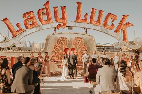 Vegas Neon Museum, Neon Museum Wedding, Museum Elopement, Las Vegas Neon, Vegas Elopement Photography, Neon Museum Las Vegas, Las Vegas Bride, Gothic Wedding Theme, Las Vegas Wedding Photos