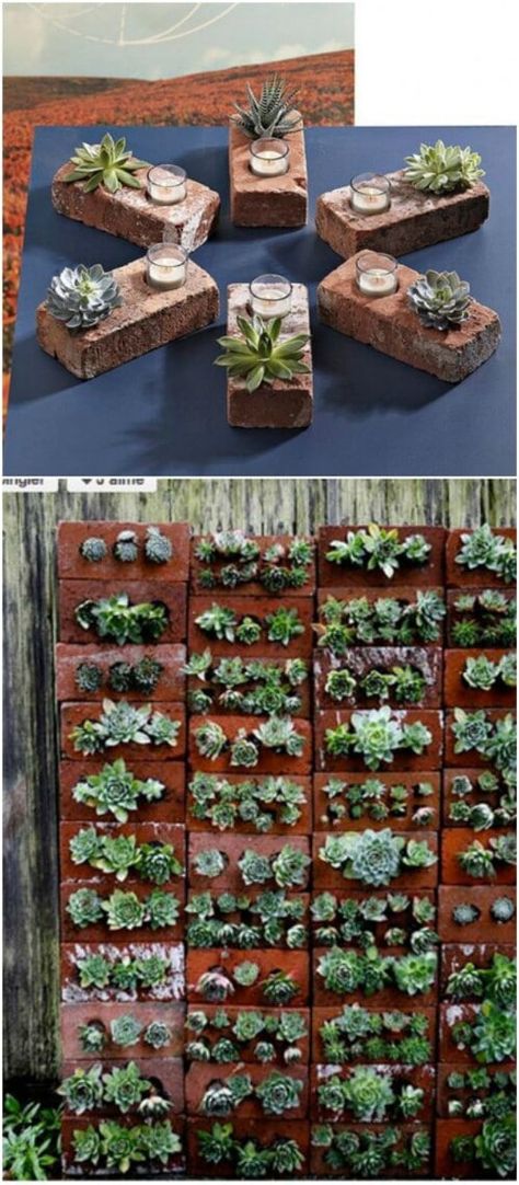 20 Incredibly Creative Ways To Reuse Old Bricks - Whether you’ve got a handful of bricks or an entire house worth, there is a great DIY project just waiting to put them to use. I’ve found a great collection of 20 incredible DIY projects that use bricks, and in some cases, nothing else. There is everything in here from do it yourself walkways to candles, and so much more. Old Bricks Ideas Diy, Reuse Old Bricks, Brick Planter, Brick Crafts, Patio Furniture Diy, Backyard Patio Furniture, Brick Edging, Brick Projects, Brick Patio