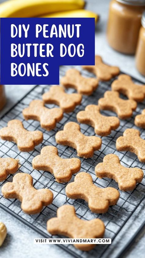 Create these DIY peanut butter dog bones with just 5 ingredients! A simple, healthy recipe that’s perfect for homemade dog treats. Homemade Dog Bones Easy, Recipe For Healthy Dog Treats, Homemade Natural Dog Treats, Easy Homemade Dog Treats No Bake, Dog Bone Recipe Homemade, Healthy Dog Snacks Homemade, Diy Dog Bones, How To Make Dog Treats Easy, Bone It Up Dog Treat Recipes